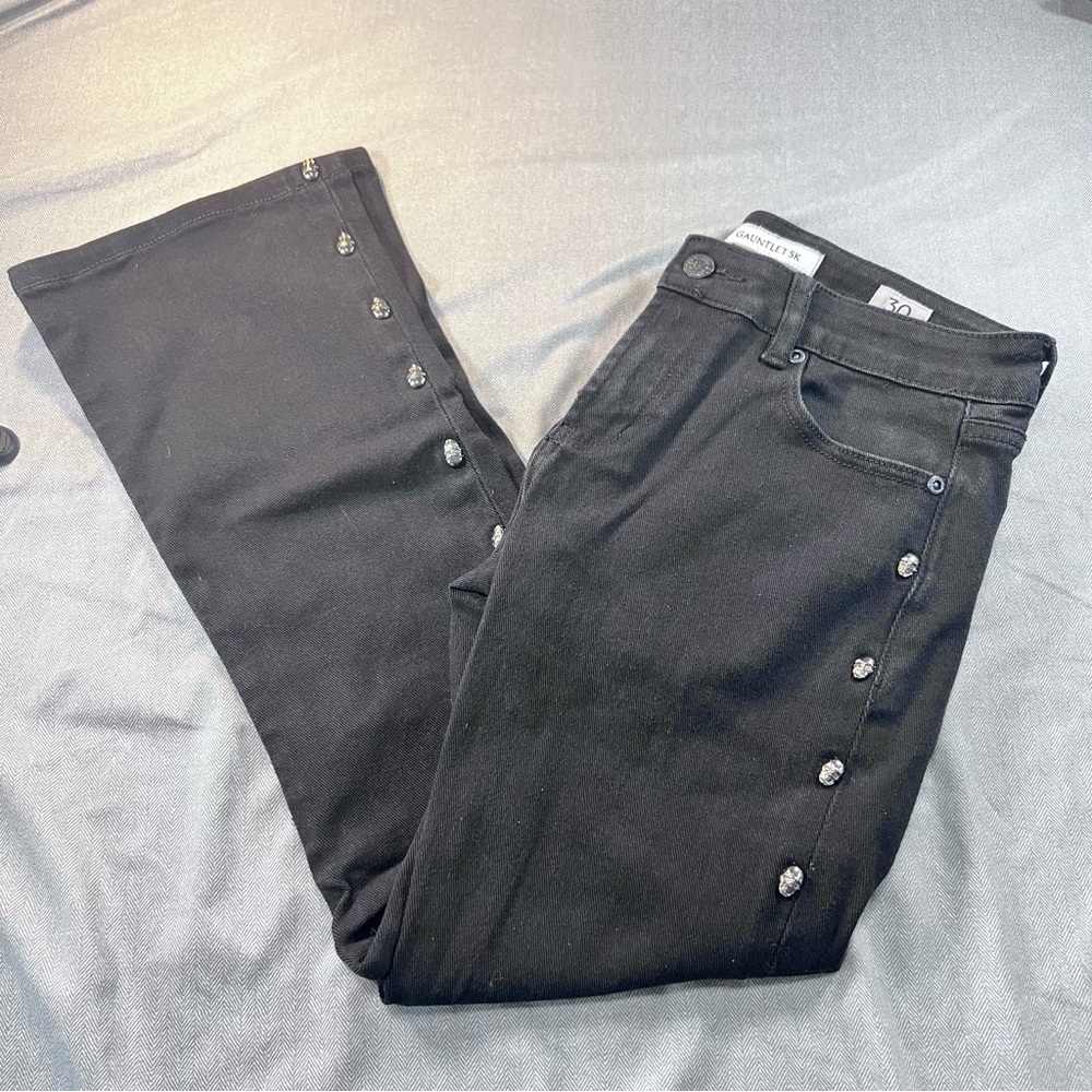 Wornstar Gauntlet SK Skulls Men’s Bootcut Black Jeans Size 30